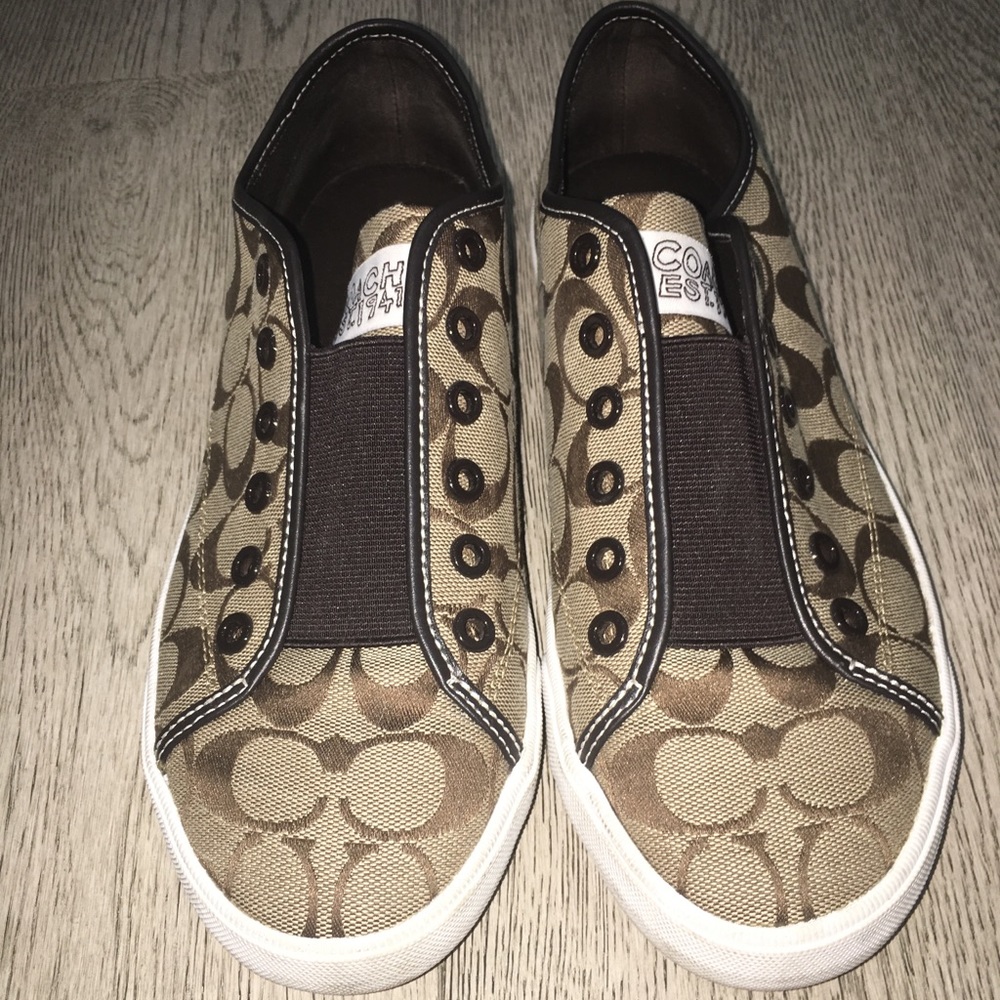 Brown & White Coach Shoes